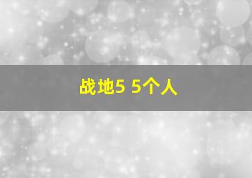 战地5 5个人